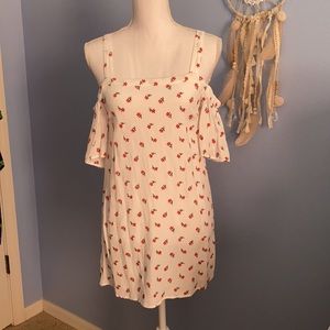 Forever 21 Minidress - white w Floral Embroidery